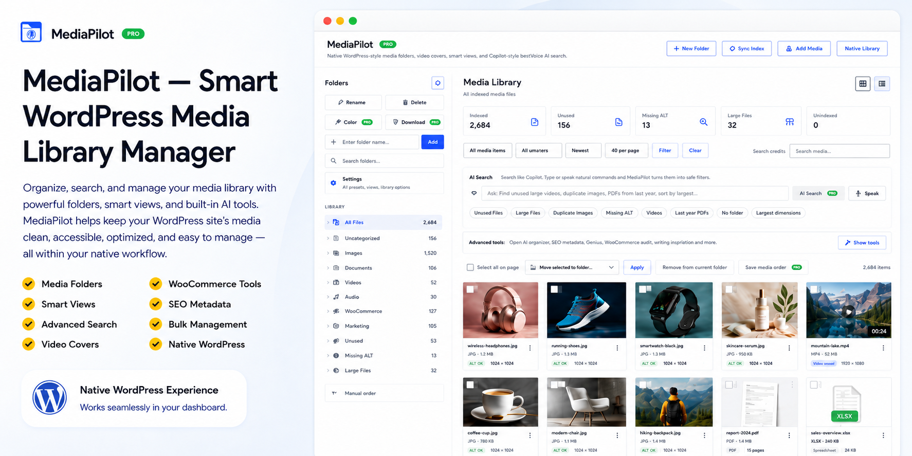 MediaPilot Pro WordPress media manager interface